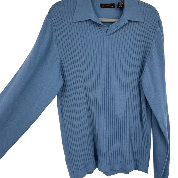Vintage Metropolitan by Lord & Taylor 100% Merino Wool Sweater Blue  XL - Picture 10 of 10